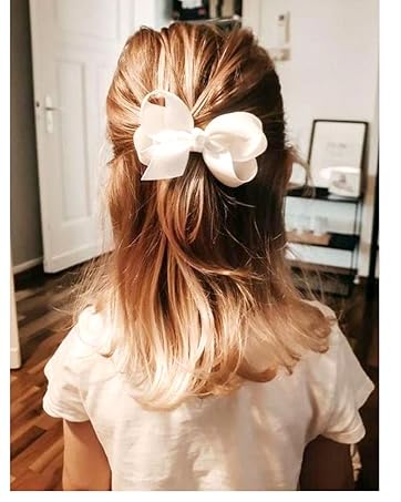 WHITE HAIR BOWS