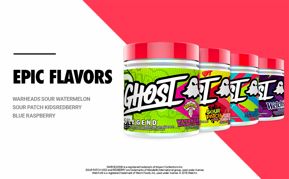 GHOST Legend PreWorkout Energy Powder 25 Servings Caffeine, L