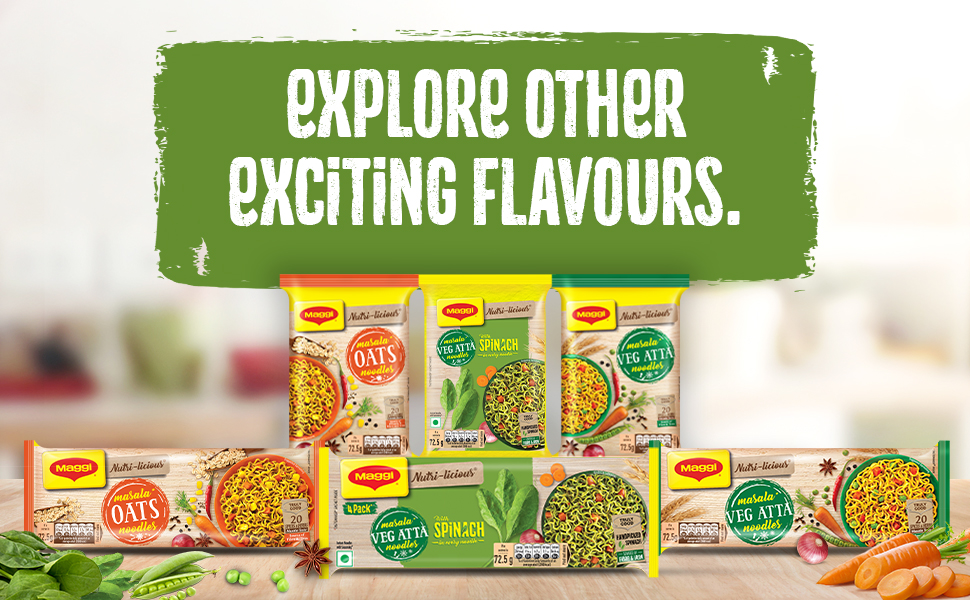 MAGGI NutriLicious Masala Veg Atta Noodles With Spinach In Every