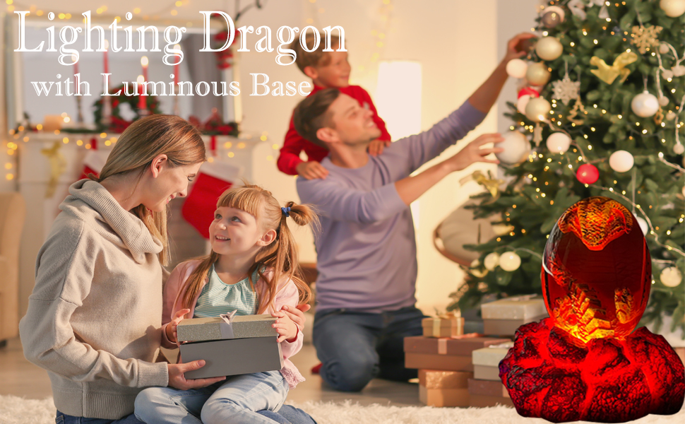 Lava Dragon Eggs with Lighted Base for Gifts & Decorations