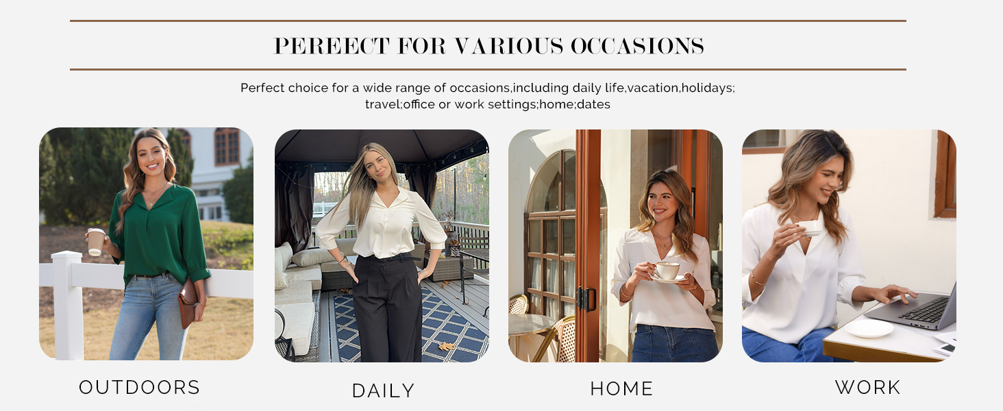 women 3/4 sleeve shirts