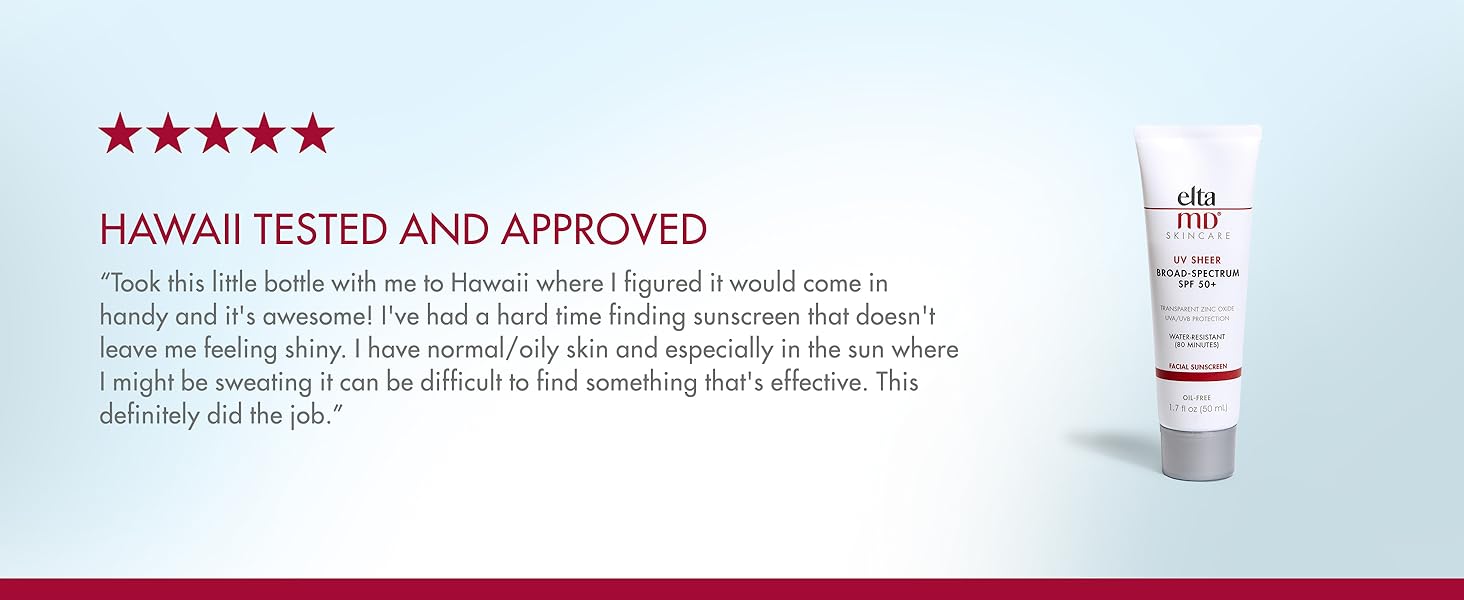 EltaMD UV Sheer Facial Sunscreen Broad-Spectrum SPF 50, Water-Resistant, All Skin Types