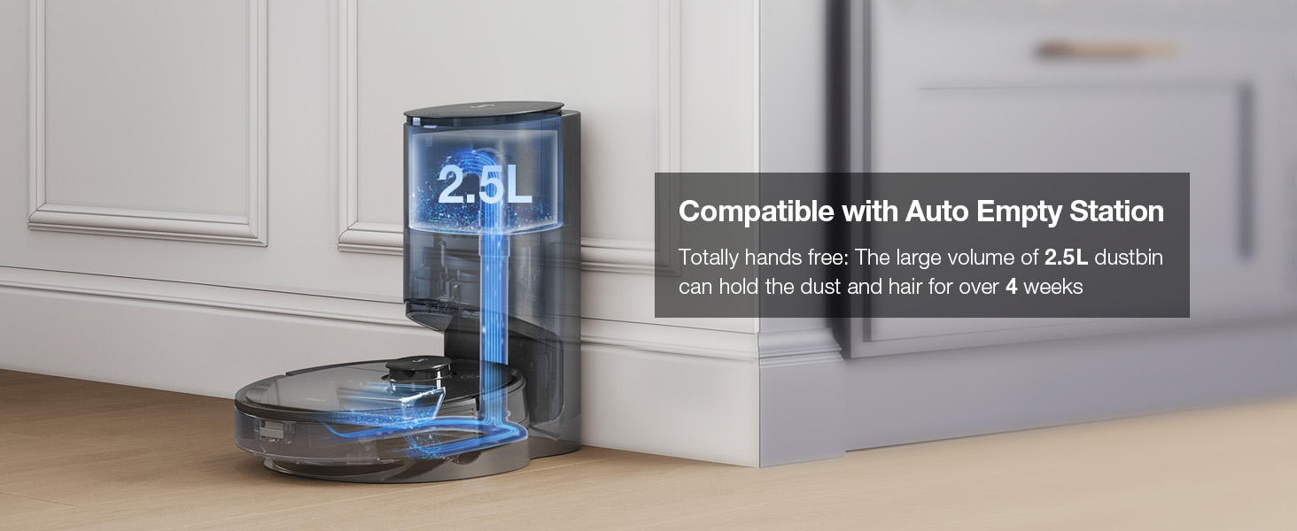 ECOVACS Deebot N8 Pro+ Robot Vacuum and Mop Cleaner, with Self Empty