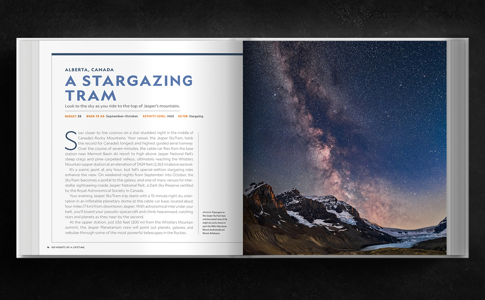 Open book, nights of a lifetime, stargazing experience in Canada