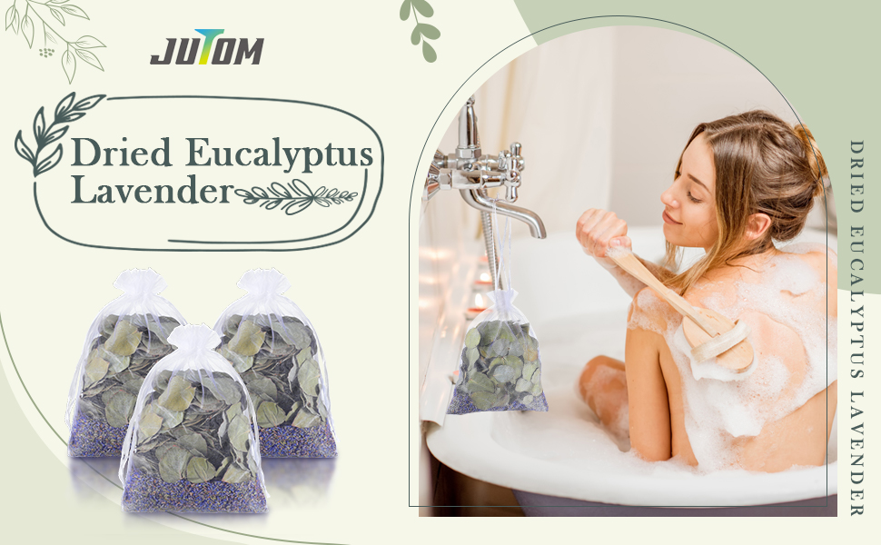 3 Set Dried Eucalyptus Lavender Shower Bath Pouches