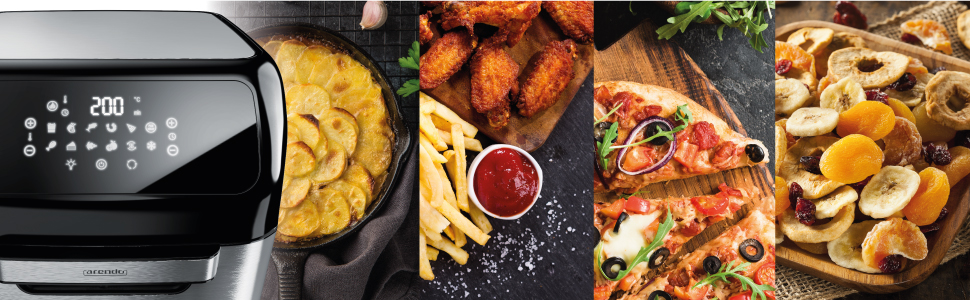 Heißluftfritteuse 12 Liter - Multifunktions Mini Backofen- Air Fryer Fritteuse Drehgrill Dörrautomat