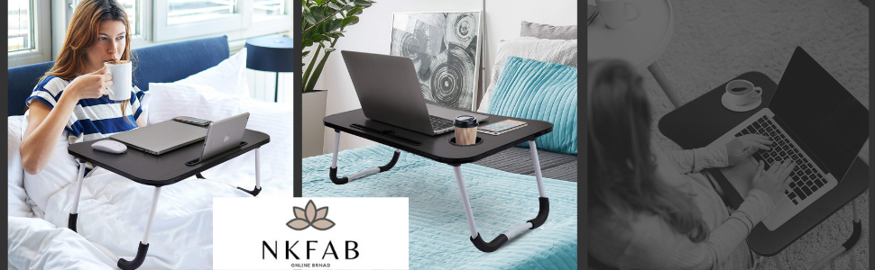 Laptop Table Laptop Desk for Bed Study Table,Bed Table,Foldable and Portable (Black)