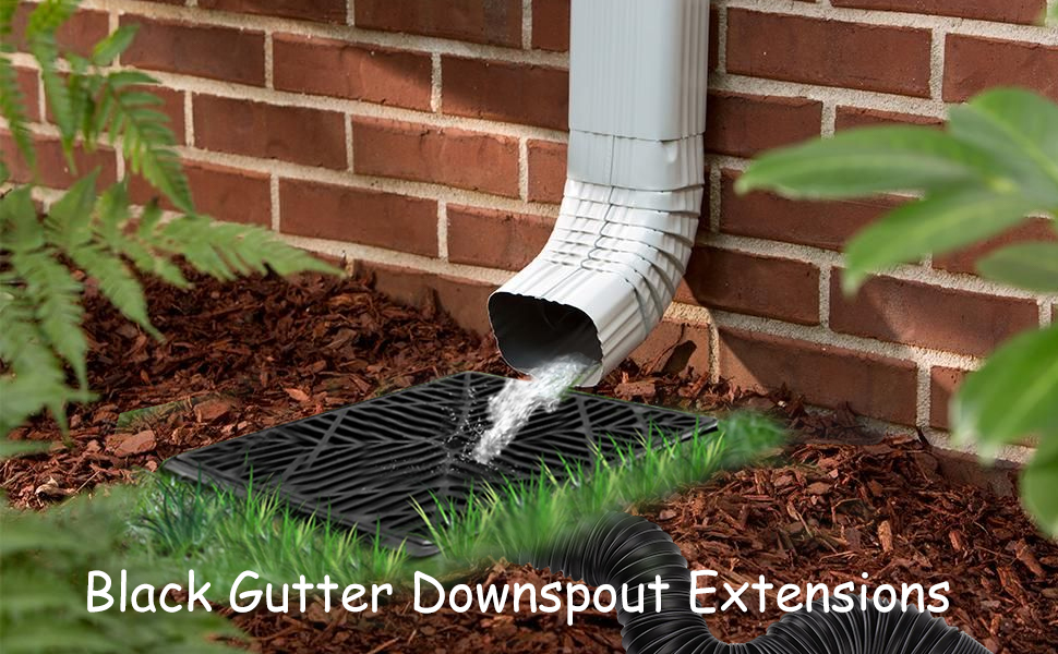 Rain Gutter Downspout Extensions, Flexible No Dig Low Catch Basin