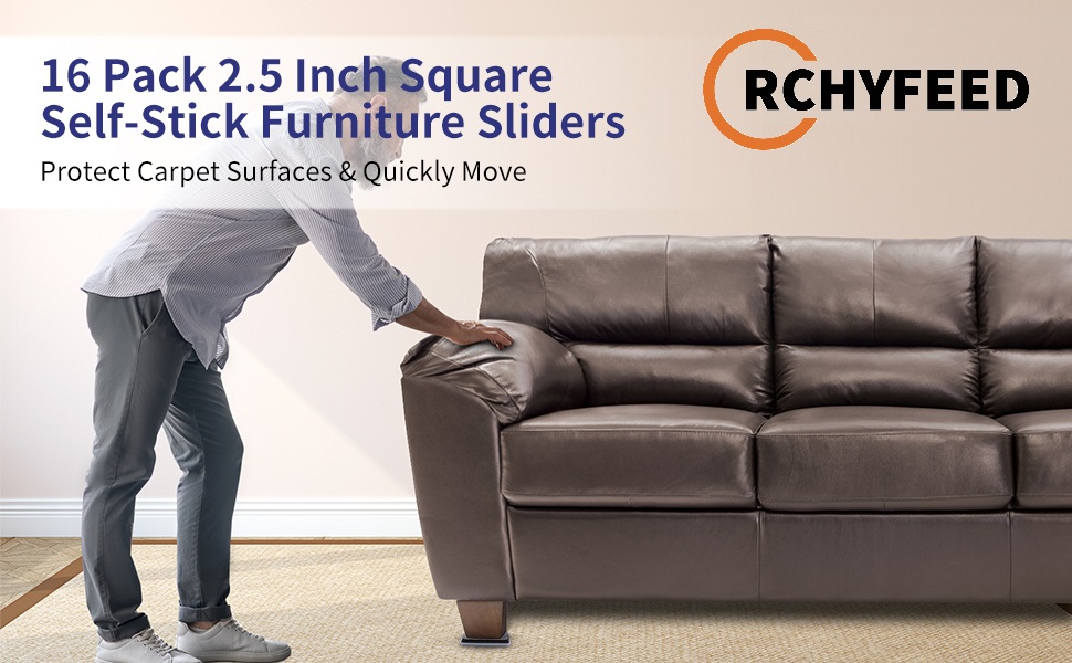 RCHYFEED 23/8 inch Furniture Sliders and Gliders for Carpet, 16 PCS