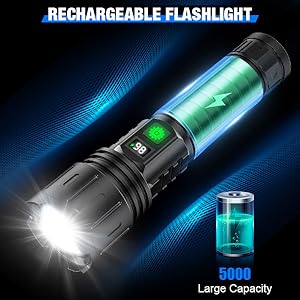 Rechargeable torch with 5000mAh battery
