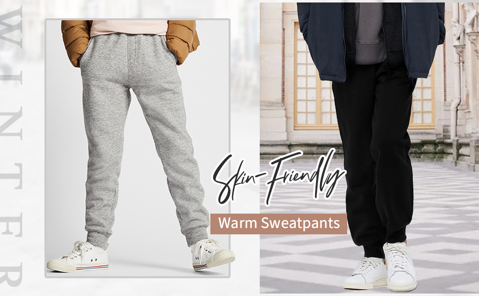 Kids Girls Boys Fleece Jogging Trouser