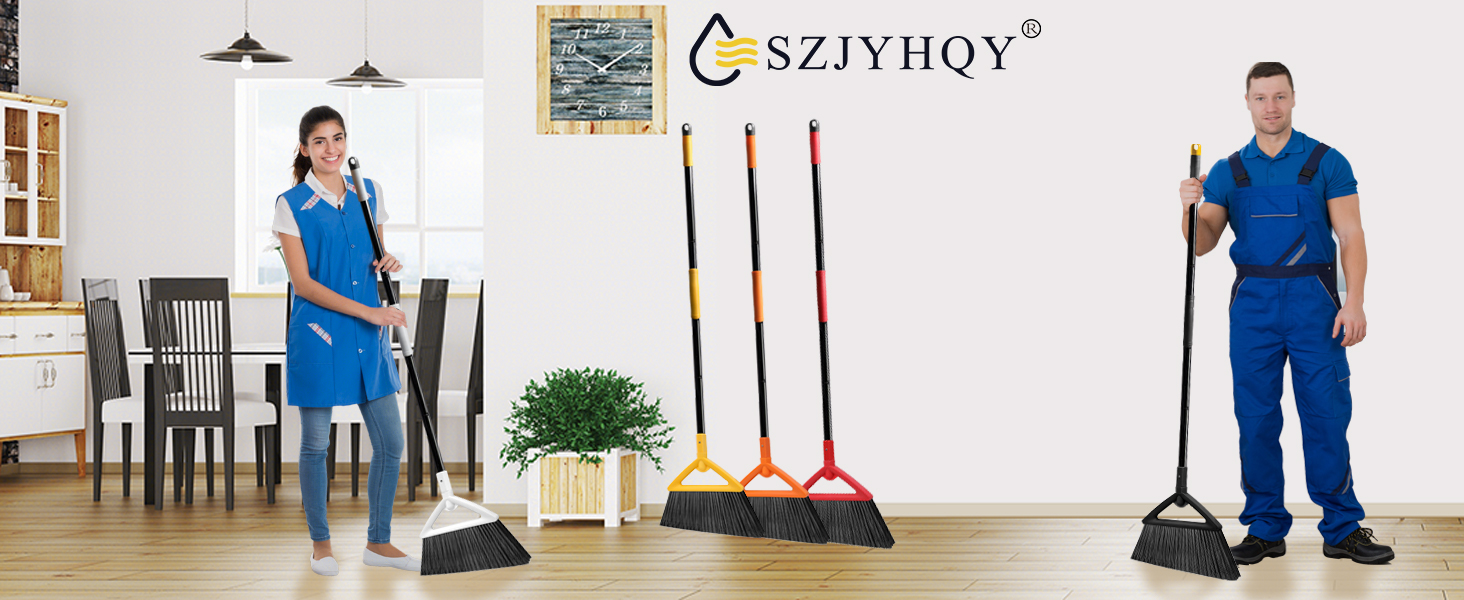 broom outdoor;broom indoor;broom kitchen;escoba;commercial red garden angle broom;clean dust;