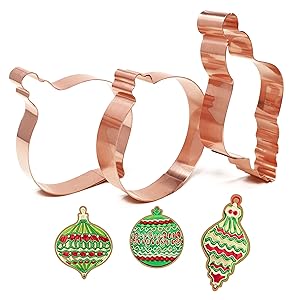 Vintage Style Christmas Ornament Cookie Cutters, Handcrafted Gifts Made in the USA by The Fussy Pup