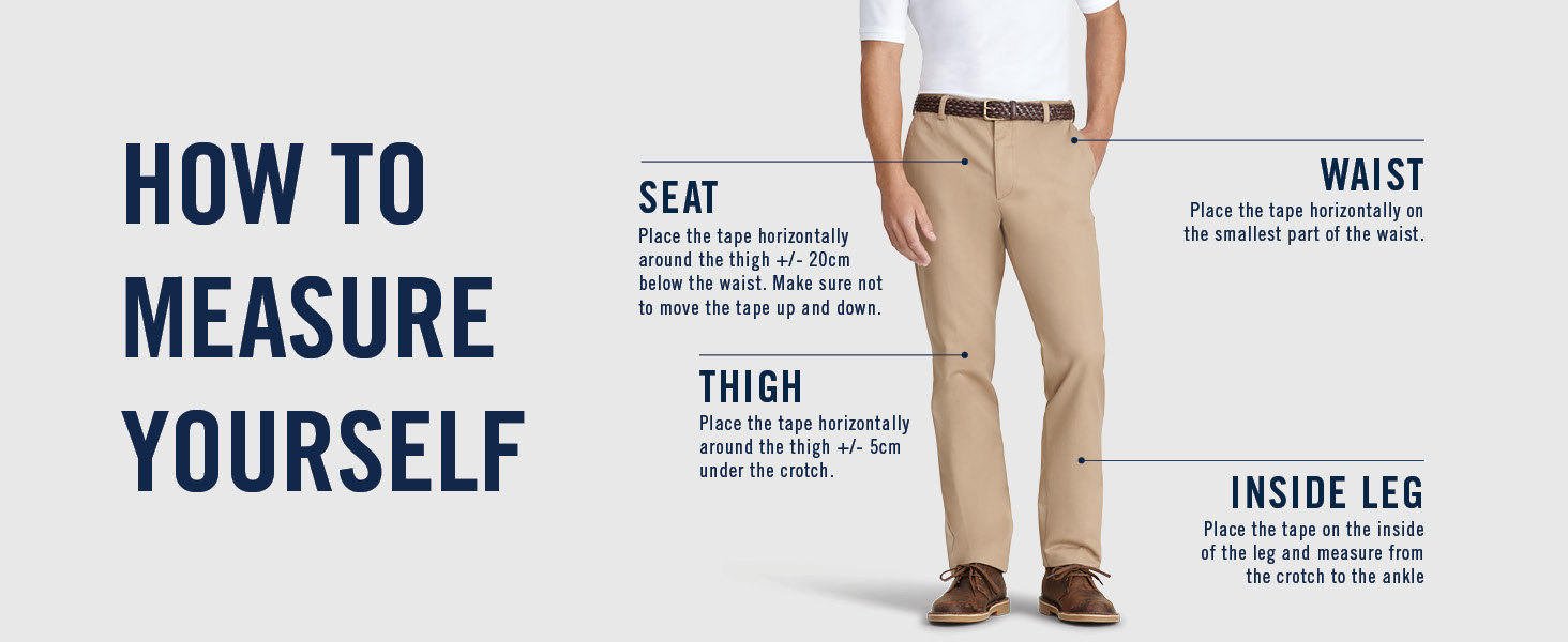 How to measure yourself to find the correct american chino dress pant size