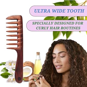 Detrangling comb with jasmine and coconut oil