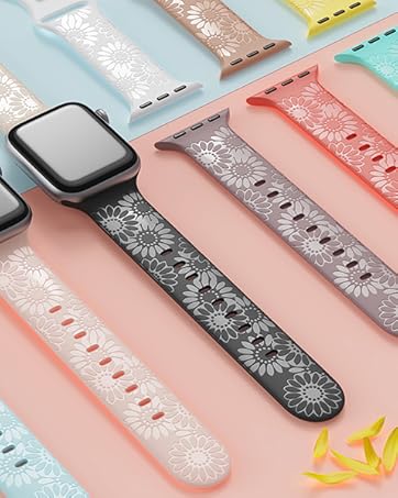 sunflower engraved apple watch band