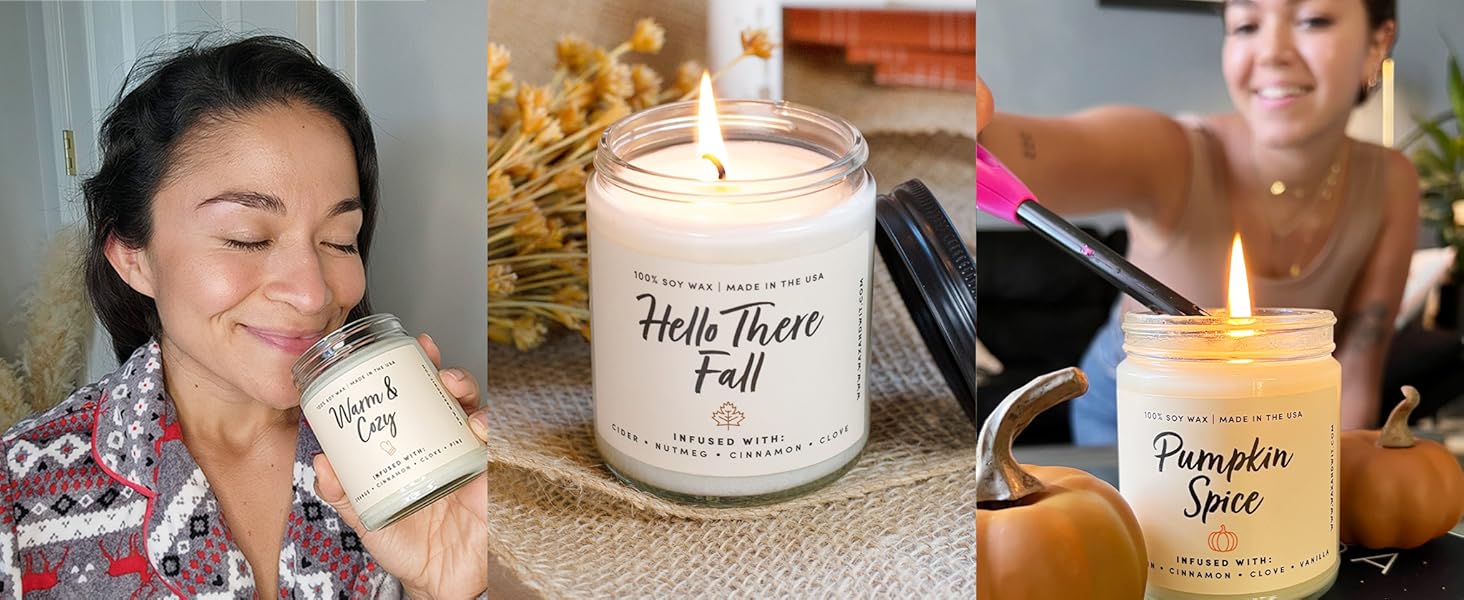 Fall candles, pumpkin spice candle, autumn decor, fall bathroom decor, fall home decor, fall scented