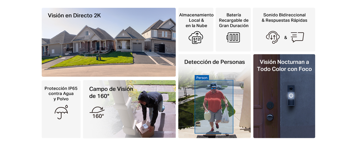 Tapo D210 - Timbre Inteligente con Video 2K y Batería