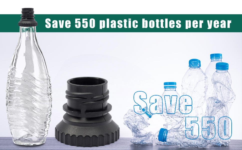 Soda Glass Carbonating Carafe Bottle Adapter for Terra Soda Maker