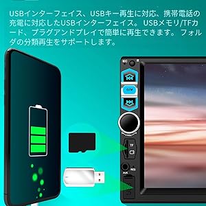 Amazon.co.jp: 1 Din CarPlay Androidカーラジオ、7インチ高精細