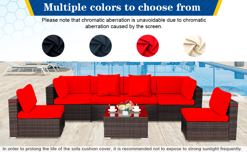 Qaworci 14 Pcs Outdoor Cushion Covers Replacement, Outdoor