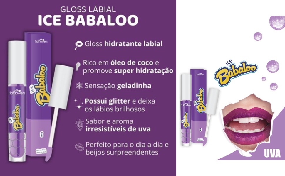 Gloss Lábios Hidratação Uva Blow Girl Babaloo Bubaloo Babalu  Brilho Uva