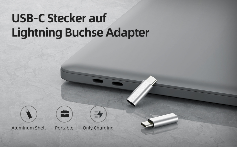 BabyElf USB C Adapter Lightning auf USB Typ C LadekabelAdapter für