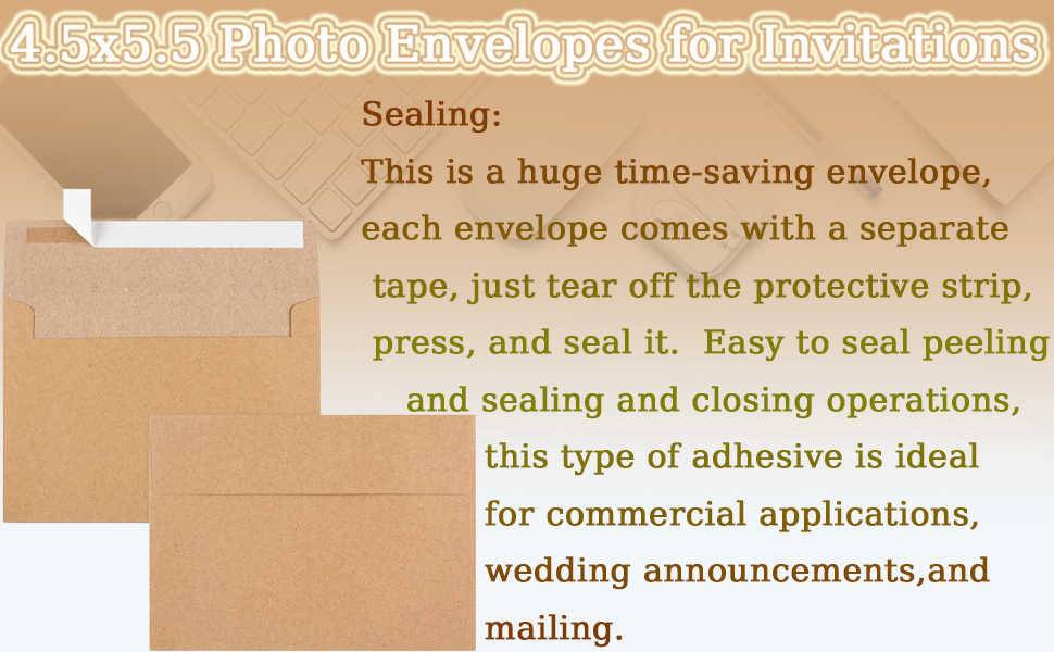 70 Packs A2 Invitation Envelopes, Brown Kraft Envelopes