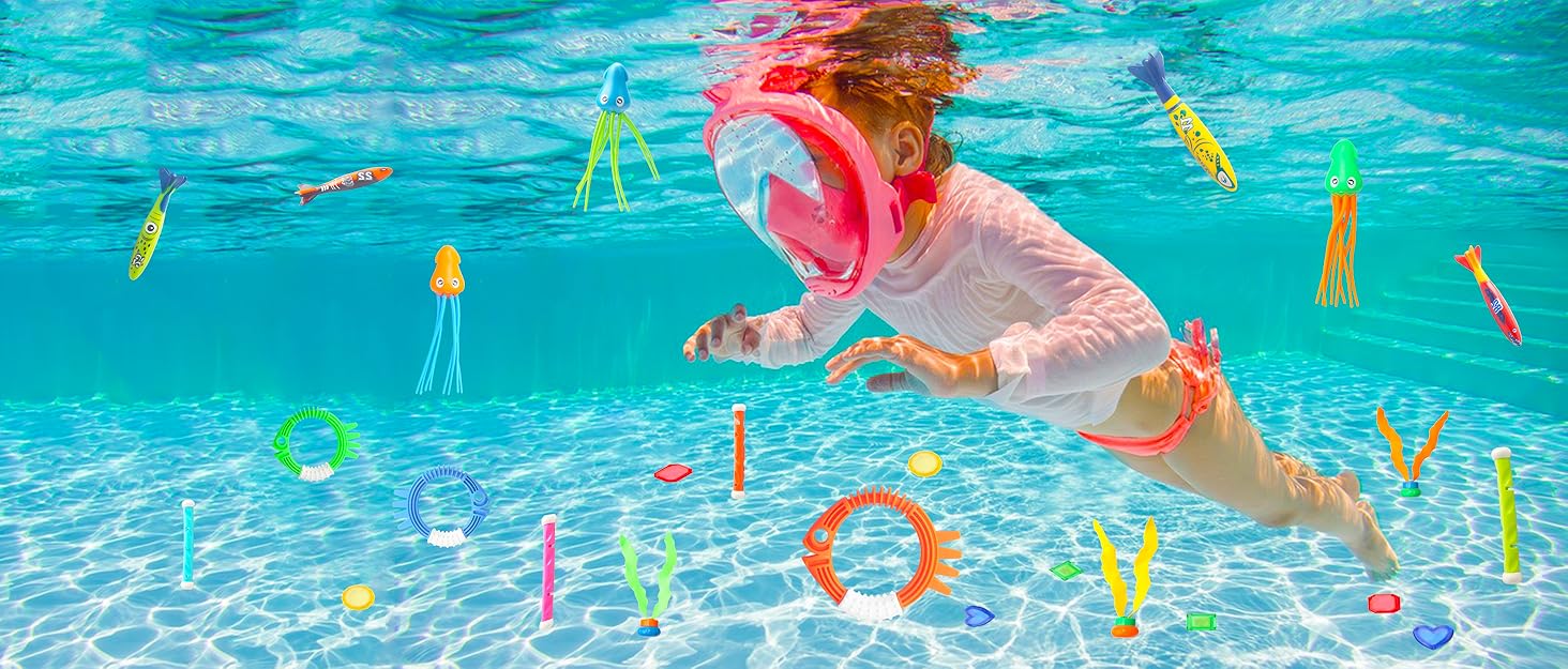 ASZCXTOP 26 Pack Pool Diving Toys Set for Kids,Swimming