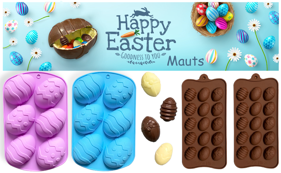 Mauts Easter Eggs Moulds Large Chocolate Molds, Used to Make, Easter