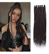 Leeven 24 Inch Thin Synthetic Dreadlock Extensions 40 Strands SE Hippie Dreads Chocolate Brown Ha...