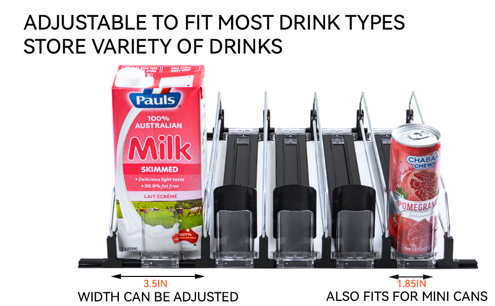 MERICARGO Drink Organizer for Fridge, SelfPushing Soda Can