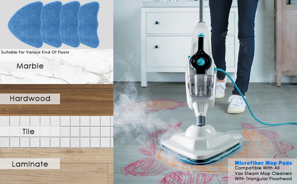 Beaface 4 PCS Steam Mop Pads Compatible with Vax Steam Mops S85CM S86SFCC S86SFC and More