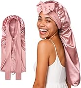 Umisleep 22 Momme Mulberry Silk Bonnet for Sleeping Women, Untangled Hair Care Bonnet, Extra Long...