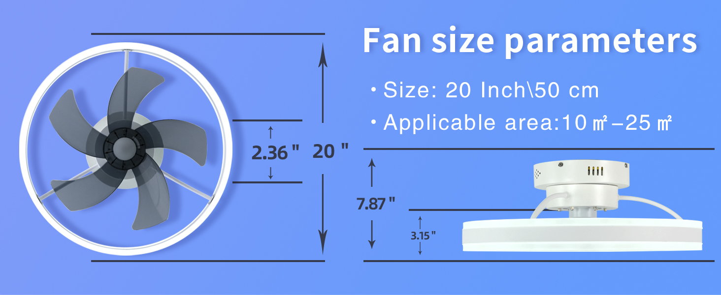 DewShrimp Wifi Low Profile Ceiling Fan Flush Mount