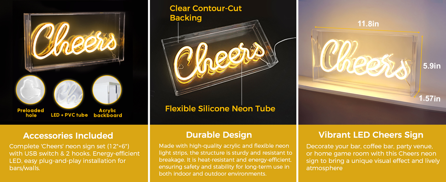 cheers sign,USB LED Desk Cheers Neon Sign 3D Bar Cheers Sign