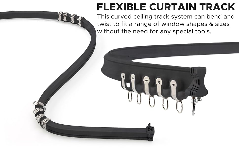 Aluminum Flexible Ceiling Curtain Track 3ft6.6ft/2 Meter