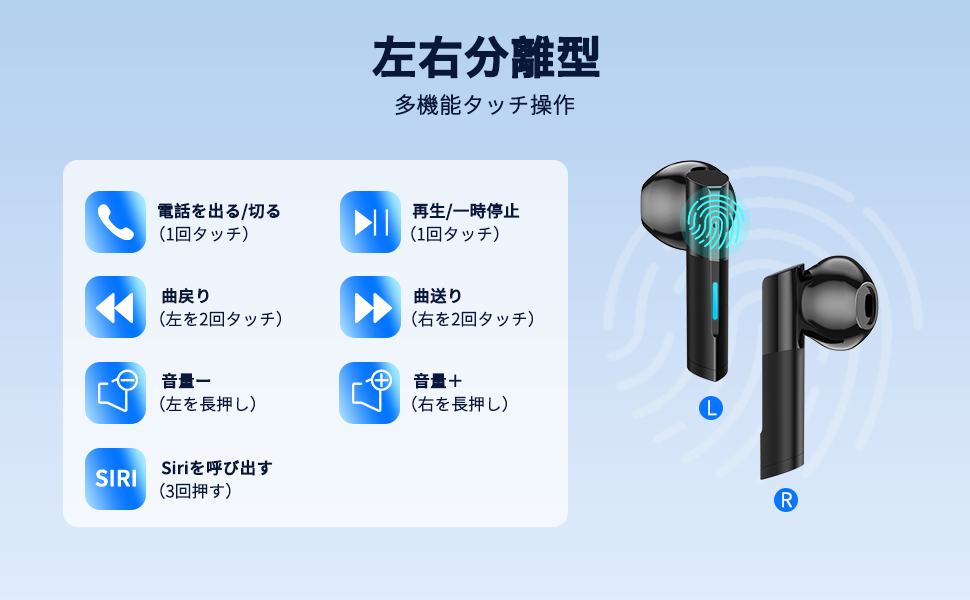 左右分離型 多機能タッチ操作