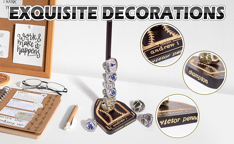 Baseball Ring Holder with Stickers and Tweezers