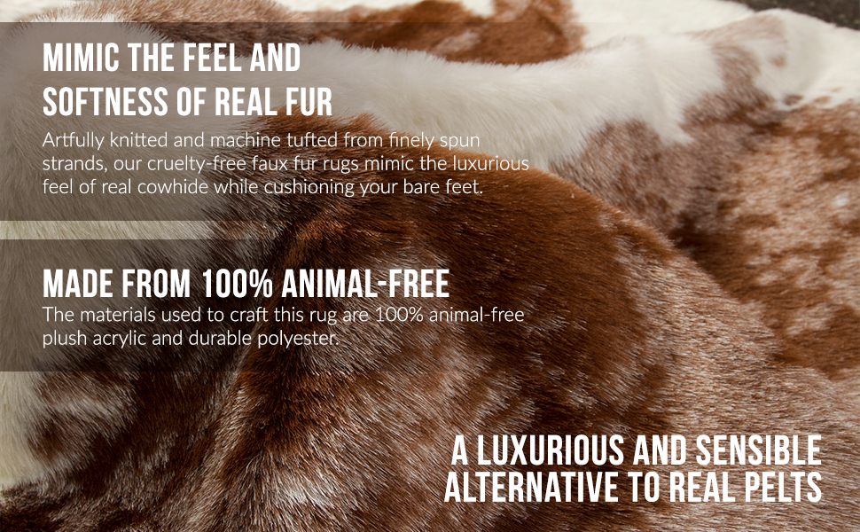 Luxe Faux Cowhide Rug for Rustic and Western Decor Low