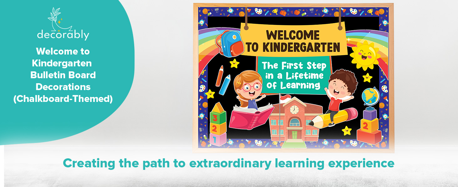 61Pcs Bulletin Board Set with Background Papers