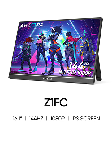 ARZOPA 16.1インチ モバイルモニター 144Hz 平行輸入品】ARZOPA 16.1インチ モバイルモニター 144Hz 1ms