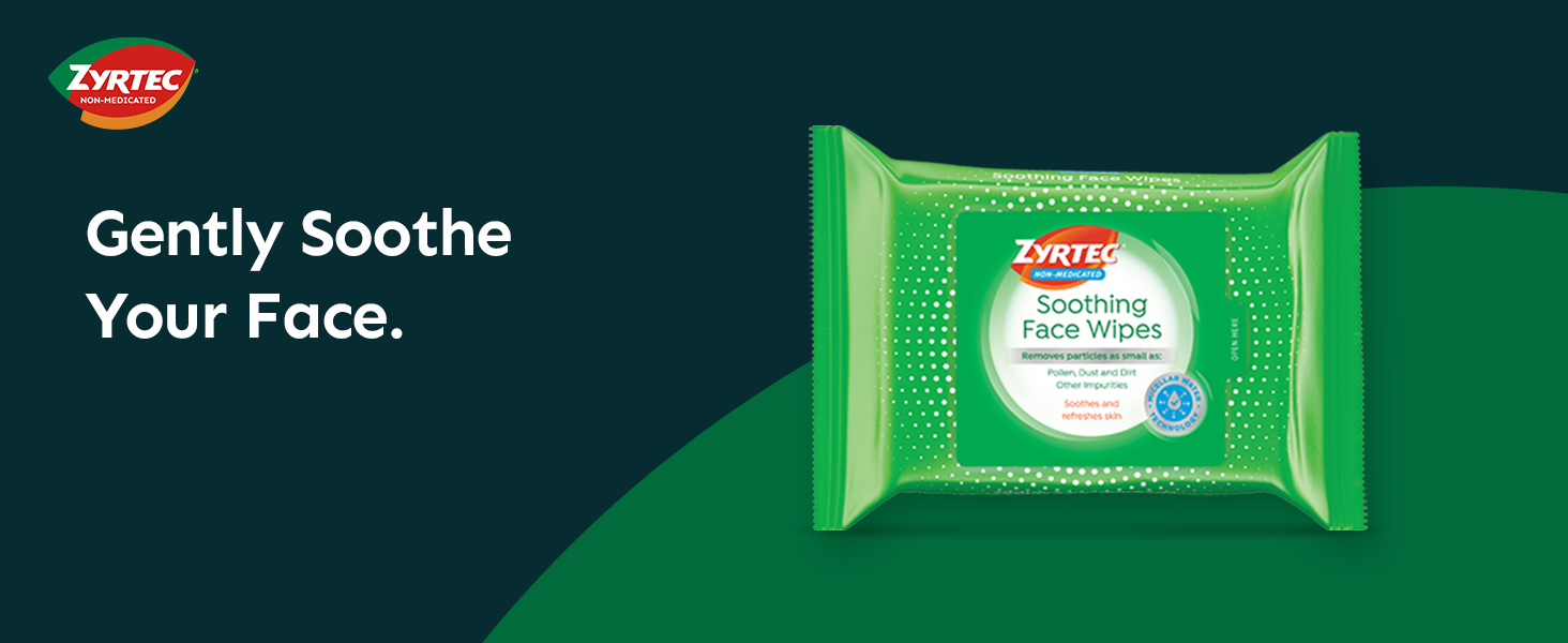 ZYRTEC SOOTHING FACE WIPES 225CT ECMSPK Beauty