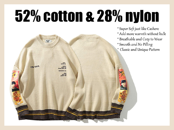 Aelfric Eden Oversized Sweater Graphic Van Gogh Printed
