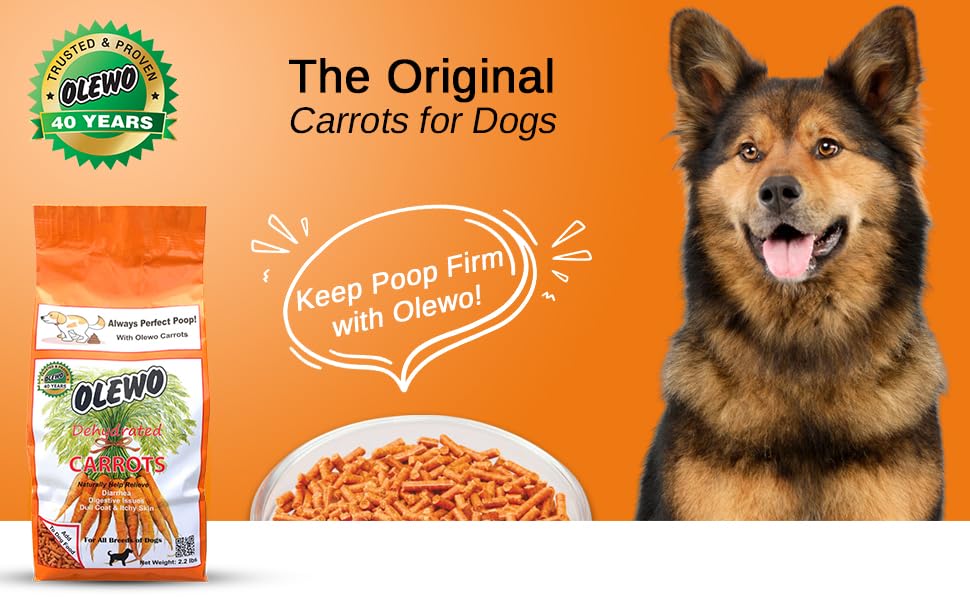 Olewo Dehydrated Carrots AllNatural Relief For Dog Diarrhea, Soft