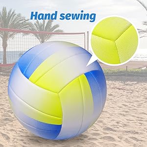 Volleyball Size 5 PU Leather Yellow Blue Soft Indoor Outdoor Volleyballs