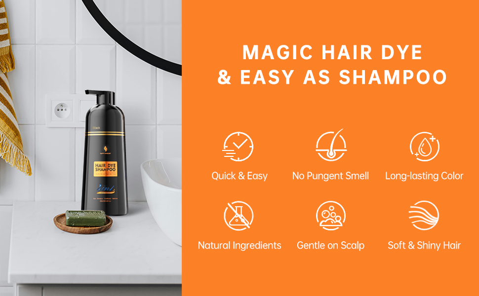 Quick & Easy No Pungent Smell Long-lasting Color Natural Ingredients Gentle on Scalp