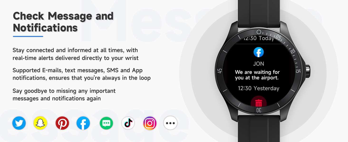 Smart Watches for men Display Messenger