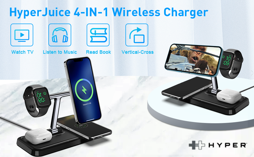 HyperJuice 4 in 1 Wireless Charger, Charging