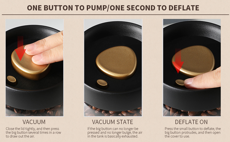 Gutesem Coffee Canister with Vacuum Pump Airtight Glass Storage